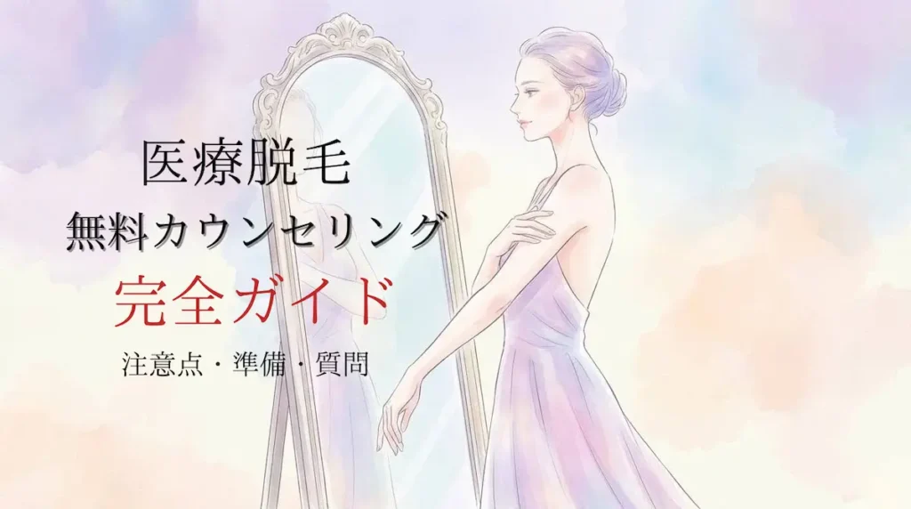 鏡の前に立つ肌の綺麗な女性